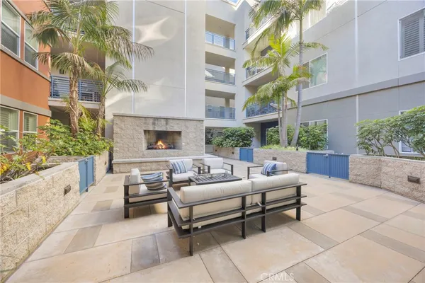 a kitchen with a sink and counter top space