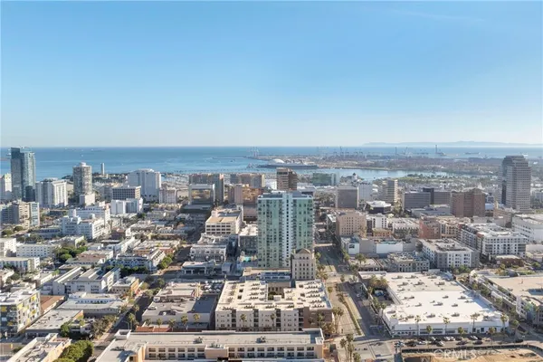 a view of a city with tall buildings