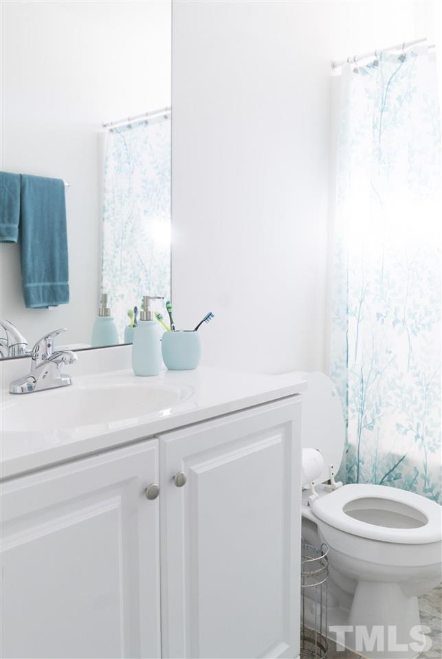 3716 Madeline Way Raleigh, NC 27610 - Photo 11 of 17 a bathroom with a sink a toilet and shower