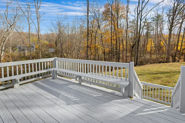 a view of a wooden deck