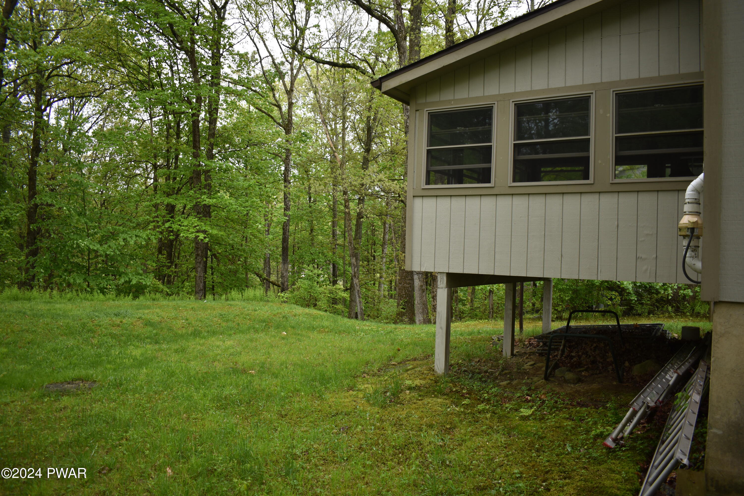 115 Rodeo Lane Hawley, PA 18428 - Photo 37 of 38 a view of a backyard with plants and large tree