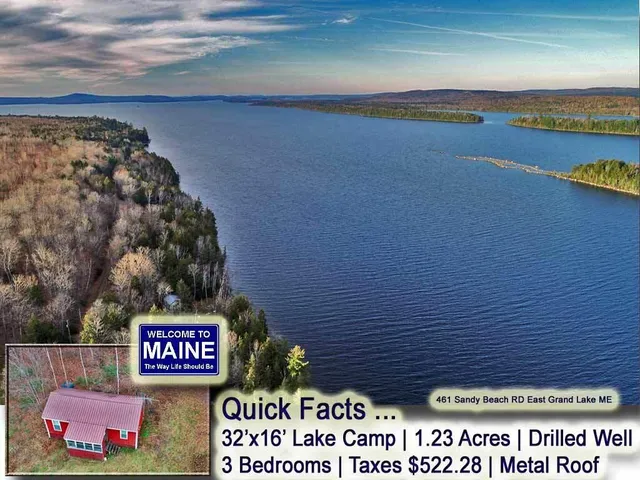 $119,500 | 461 Sandy Beach Road, Danforth, ME 04424