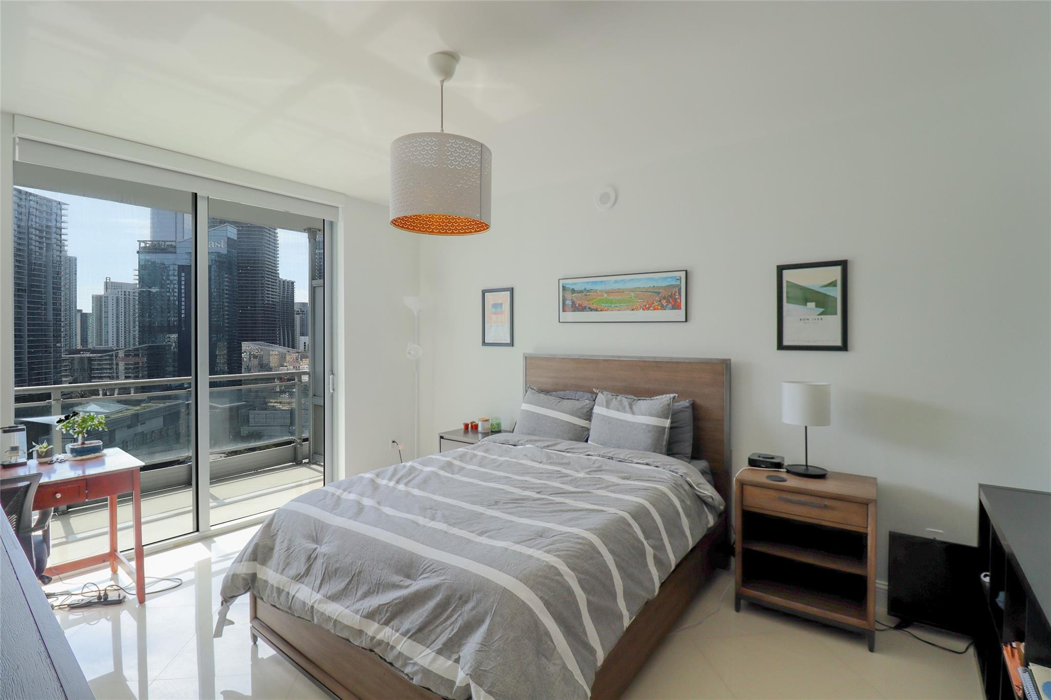90 Southwest 3rd Street, Unit 2802 Miami, FL 33130 - Photo 16 of 44 Master Bedroom with Balcony Access