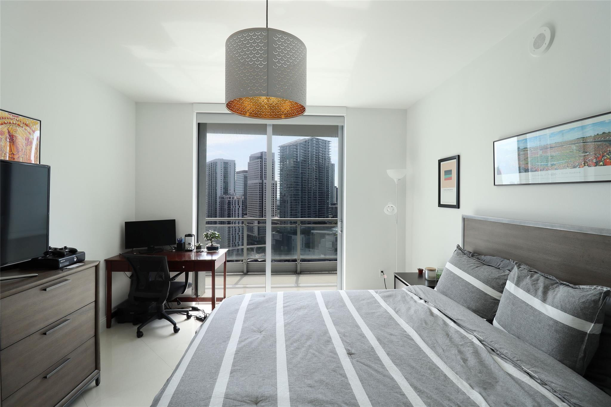 90 Southwest 3rd Street, Unit 2802 Miami, FL 33130 - Photo 18 of 44 Master Bedroom with Balcony Access