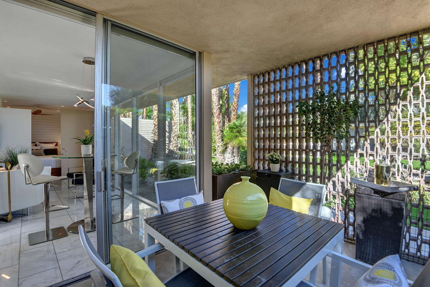 360 Cabrillo Road, Unit 202 Palm Springs, CA 92262 - Photo 26 of 49 BACK DINING PATIO TO UNIT MLS