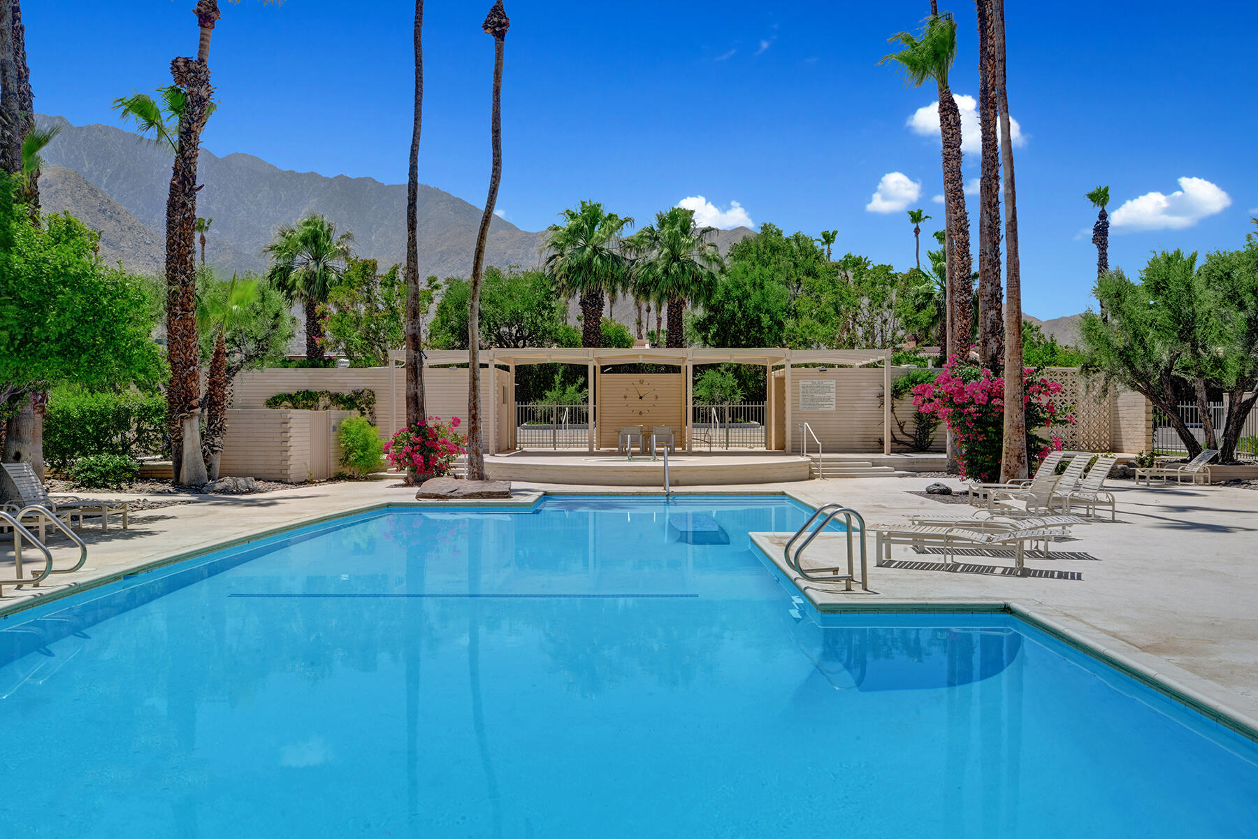 360 Cabrillo Road, Unit 202 Palm Springs, CA 92262 - Photo 7 of 49 POOL TO CLOCK AND MOUNTAINS MLS
