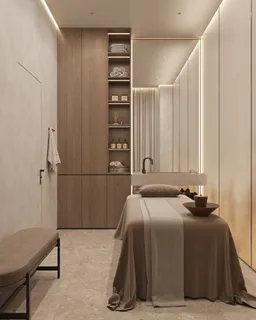 a living room with a couch and a table