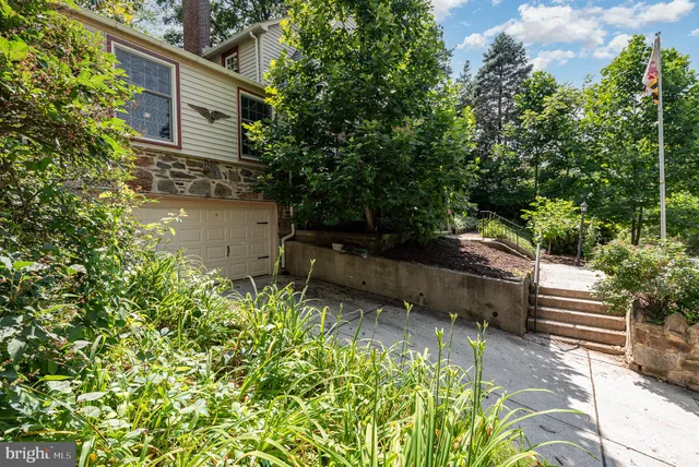 a backyard of a house with lots of green space