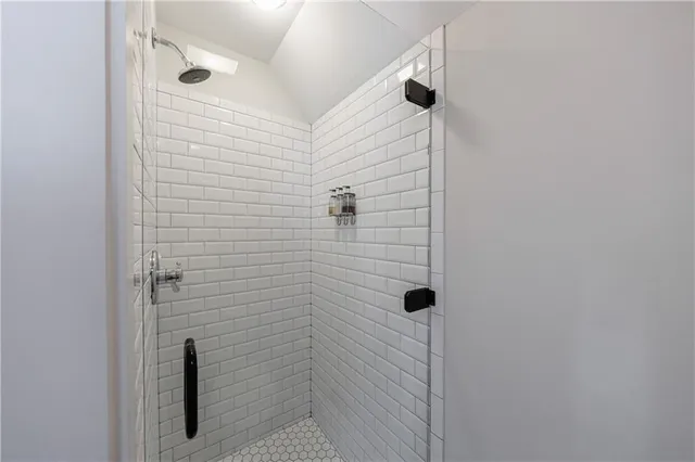 a bathroom with a shower