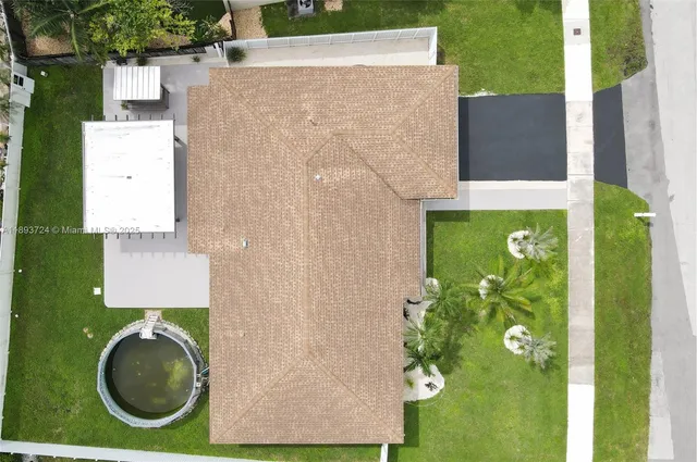 an aerial view of a house