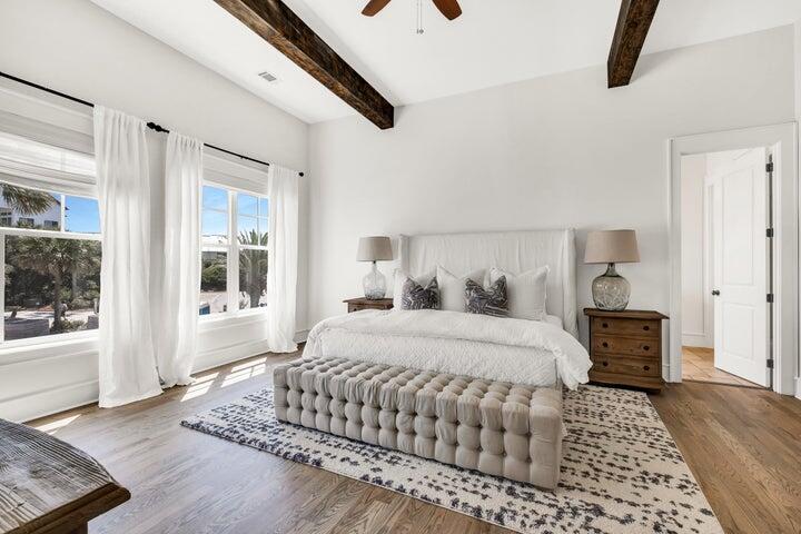 410 Beachfront Trail Santa Rosa Beach, FL 32459 - Photo 28 of 102 a bedroom with a large bed and a window