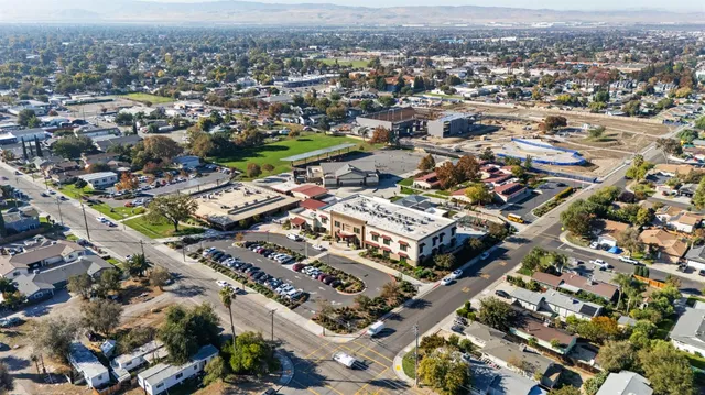 an aerial view of a city