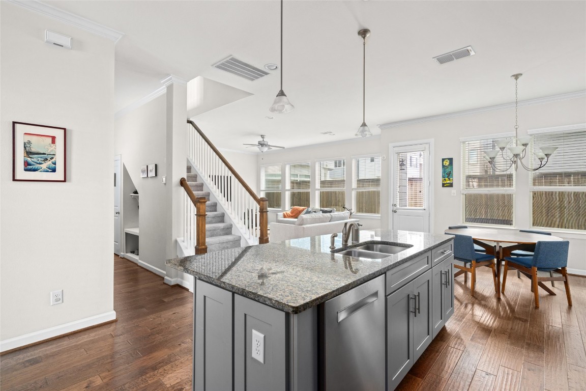 8923 Highgate Lane Houston, TX 77080 - Photo 5 of 23 The kitchen is open to the dining and living area and also includes a new Bosch dishwasher.
