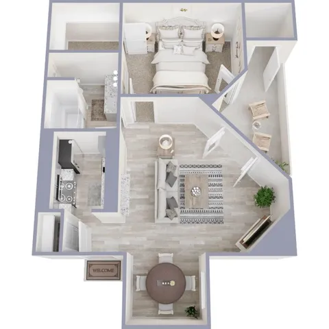 a house view with a garden space