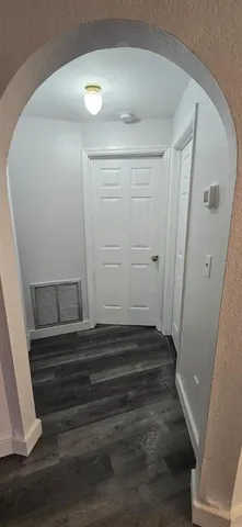 a view of wooden door