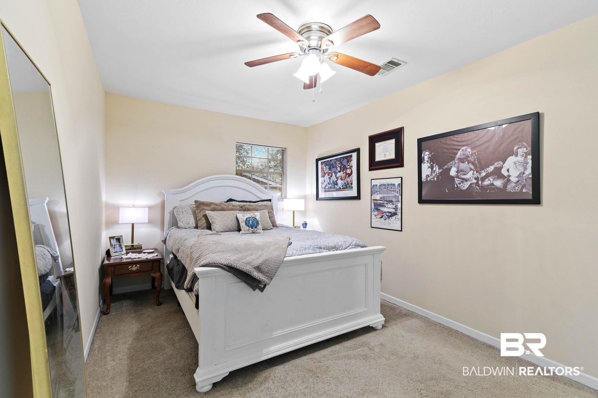 4 Rally Road Spanish Fort, AL 36527 - Photo 29 of 41 Bedroom with light colored carpet and ceiling fan