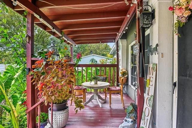 a outdoor living space with furniture