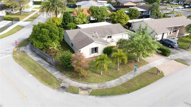 an aerial view of a house