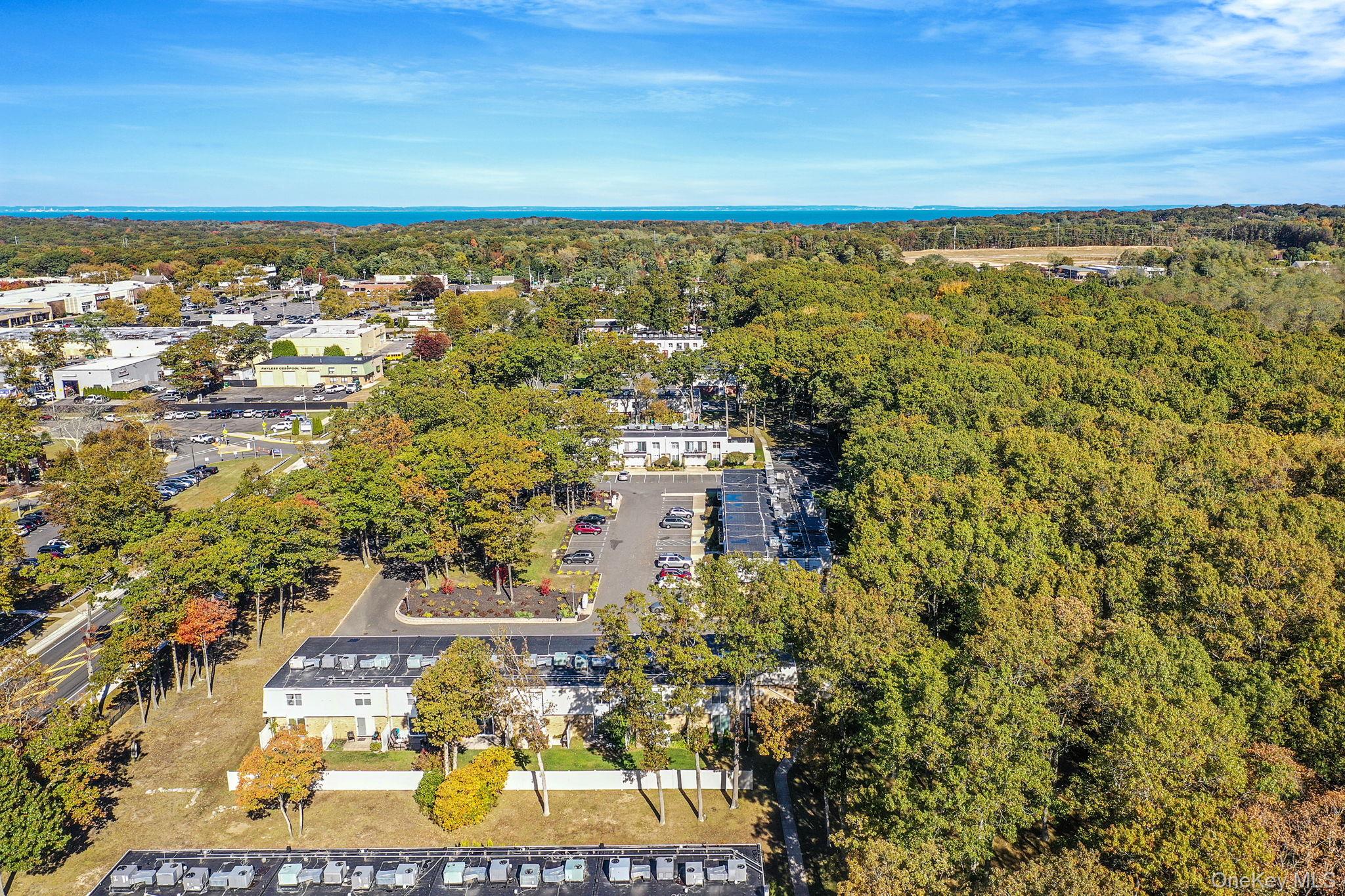 63 Rocky Point Yaphank Road, Unit 80 Rocky Point, NY 11778 - Photo 22 of 25 Drone / aerial view of a heavily wooded area and a nearby body of water