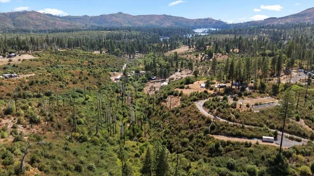 a view of a city with mountain