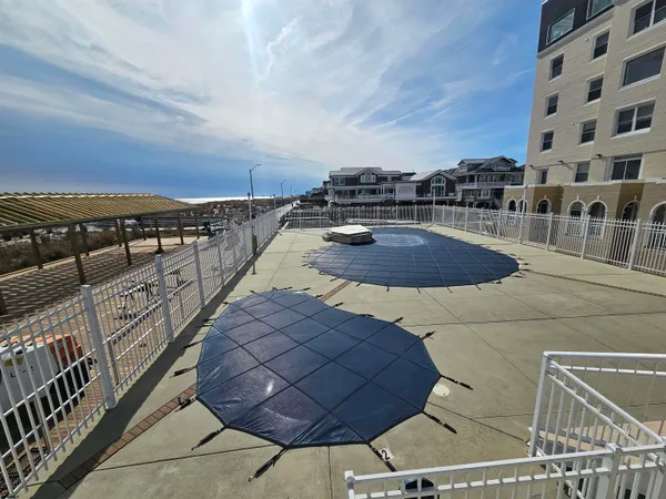 a view of an buildings from a balcony