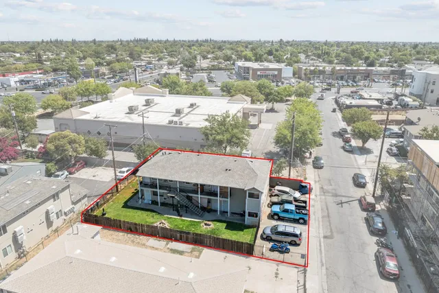 an aerial view of a city