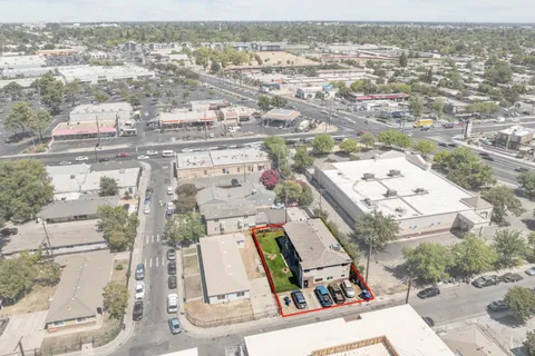 an aerial view of a city