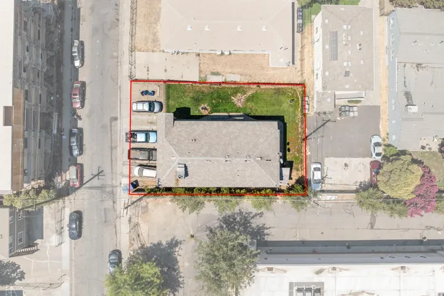 an aerial view of a city