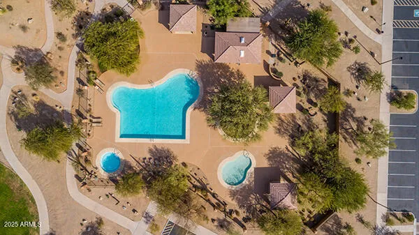 a view of a city with mountains in the background