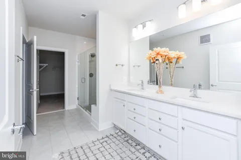 a bathroom with a shower