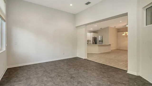 an empty room with windows