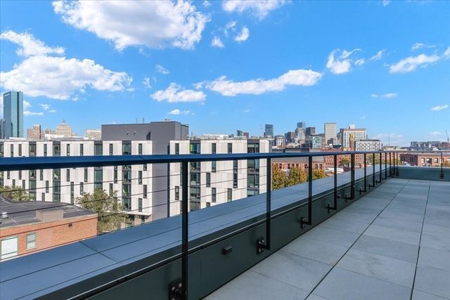 a balcony with city view