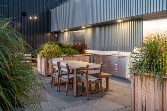 a outdoor space with furniture