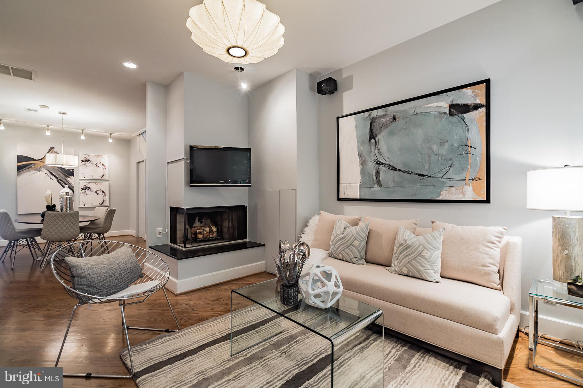 Welcoming Living Room w/ Wood-burning Fireplace