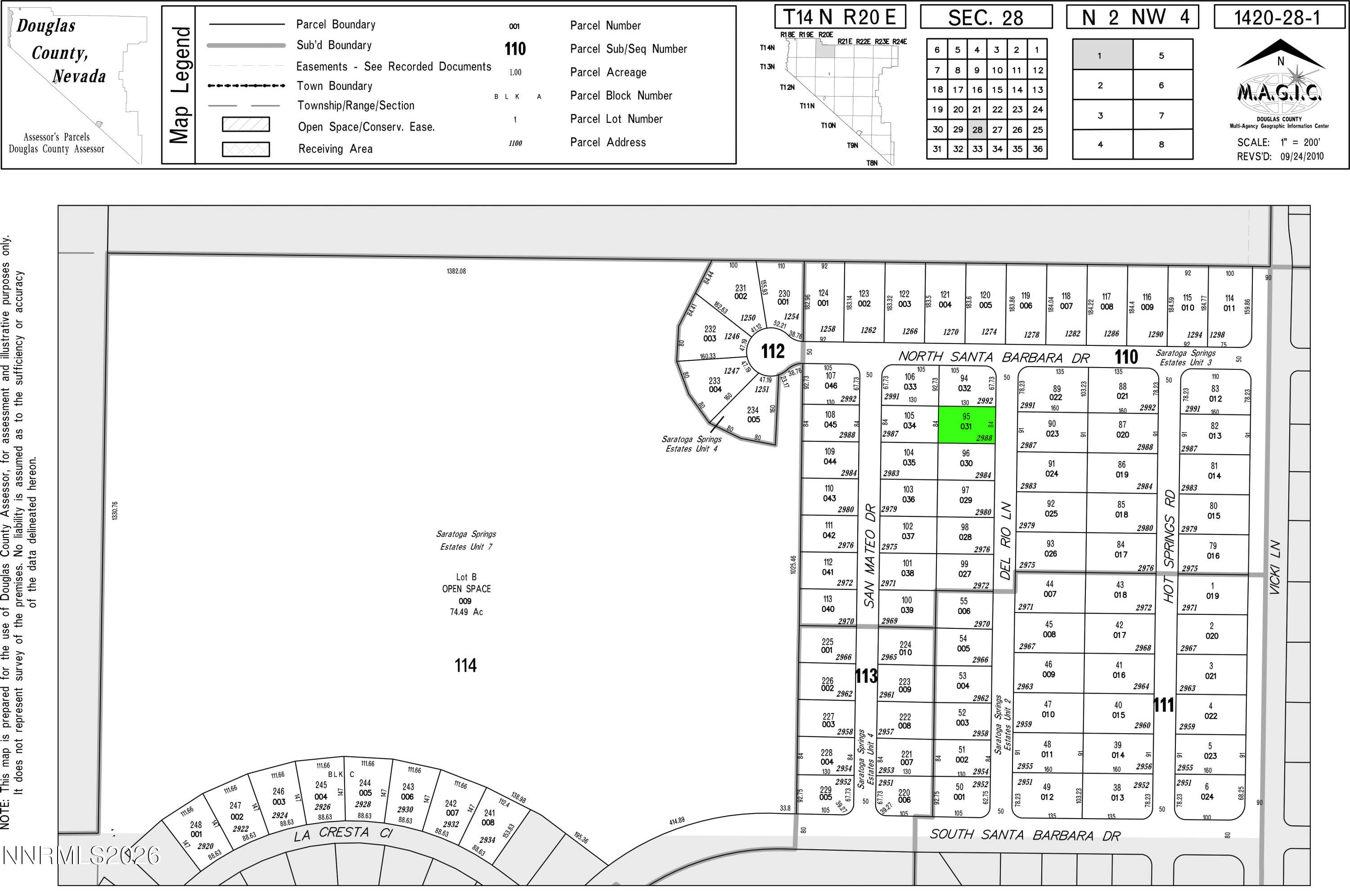 2988 Del Rio Lane Minden, NV 89423 - Photo 3 of 49 PlatMap_2988DelRio89423