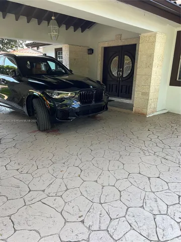 a car parked in a garage
