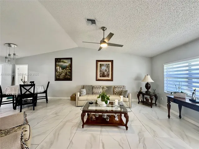 a living room with furniture