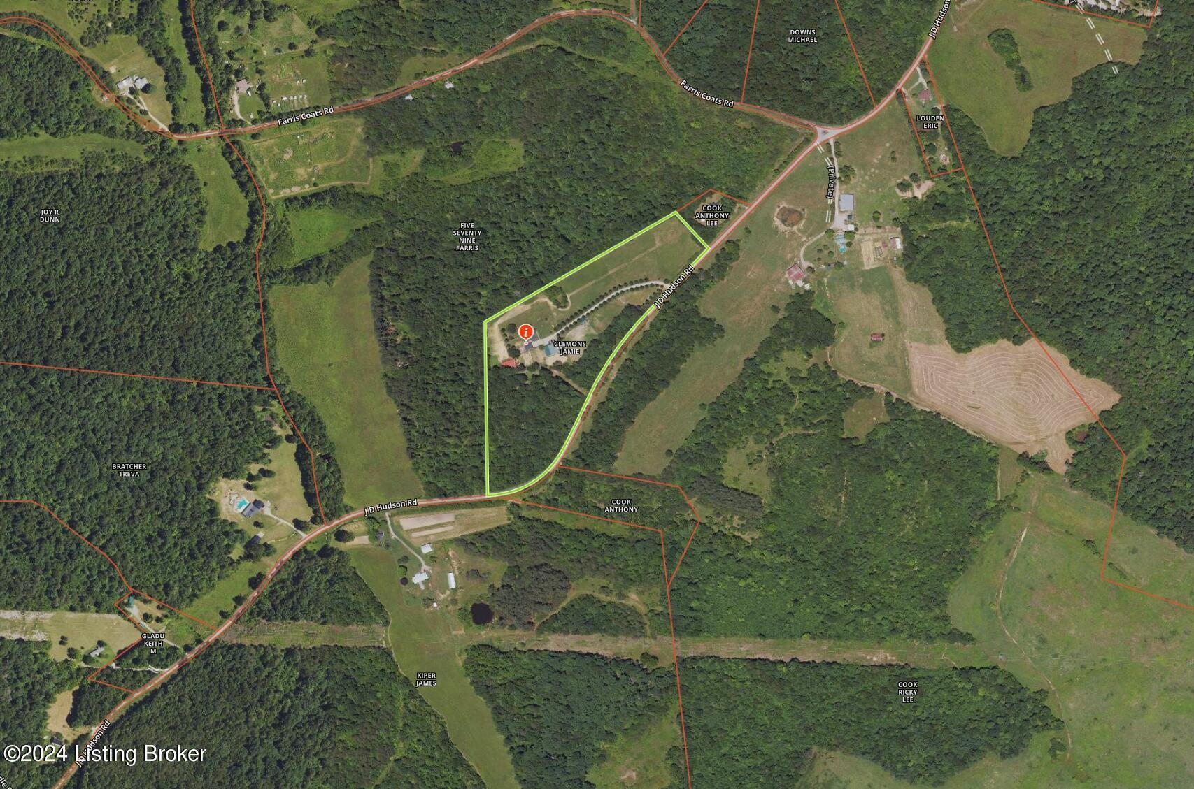 1740 J D Hudson Road Caneyville, KY 42721 - Photo 81 of 88 Aerial Estimated Boundaries2
