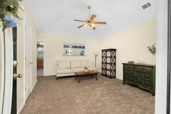 a living room with furniture
