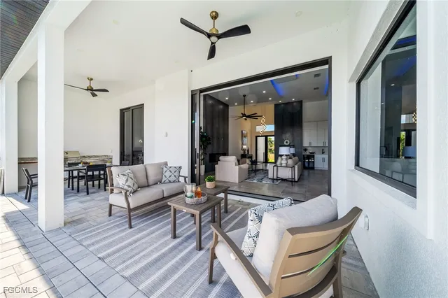 a view of balcony with hardwood