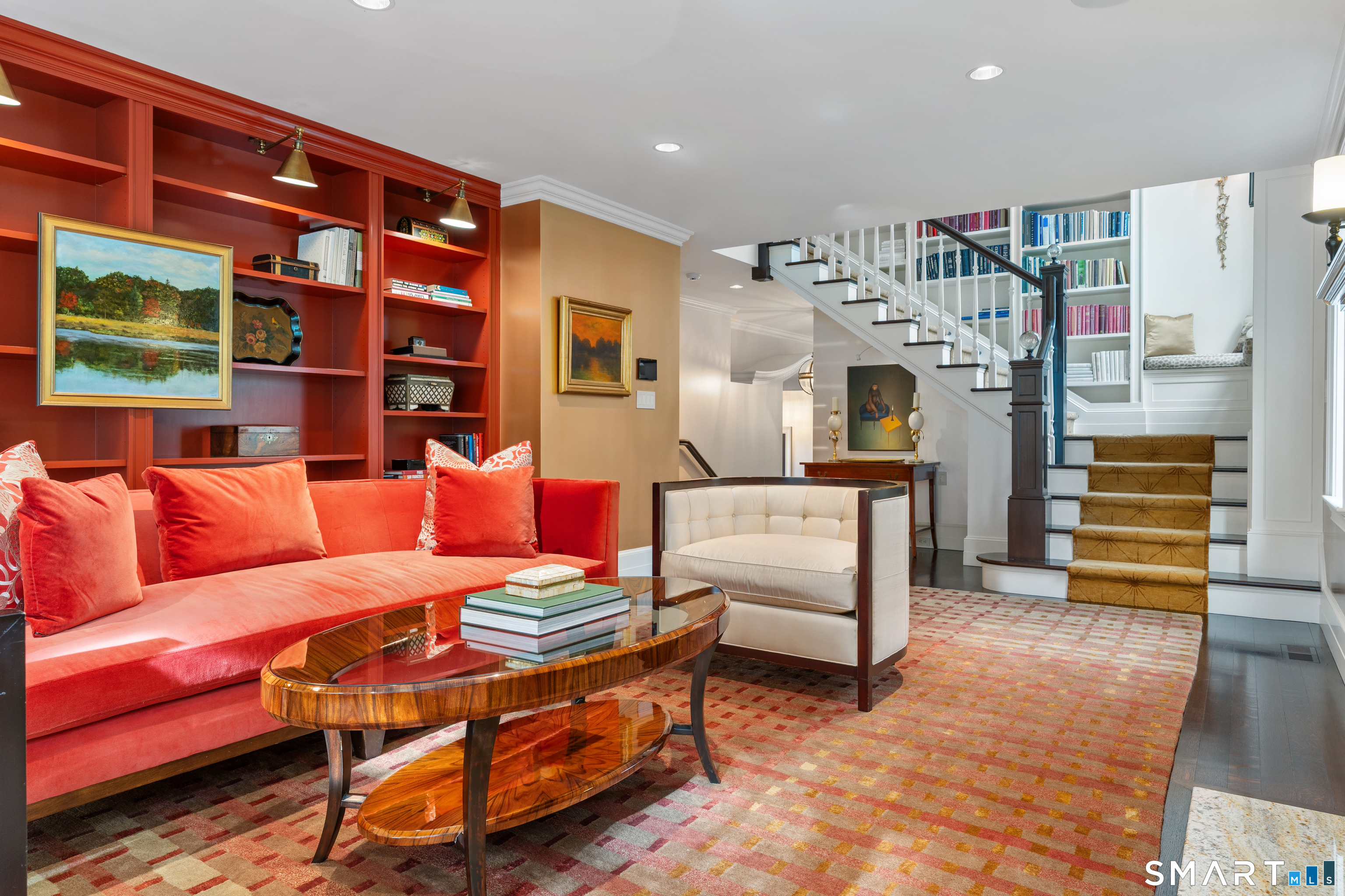 252 River Road Deep River, CT 06417 - Photo 15 of 40 a living room with furniture and a chandelier