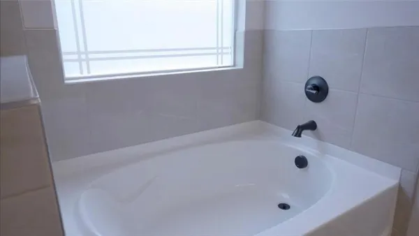 a bathroom with a tub