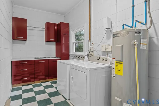 a bathroom with a sink and mirror