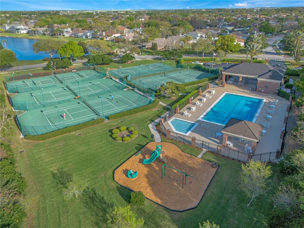 357 Kirkhill Street Ocoee, FL 34761 - Photo 34 of 36 an aerial view of a house with a garden