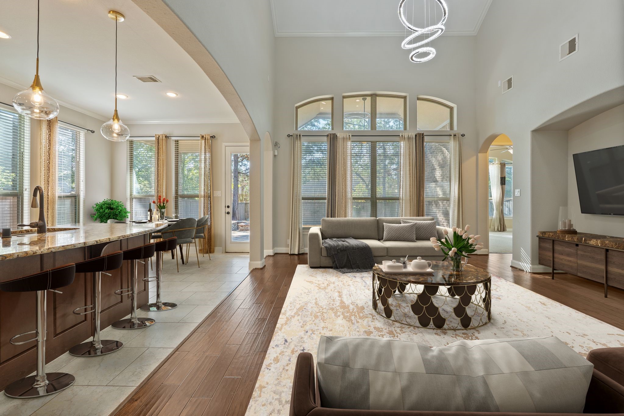 166 Lindenberry Circle Tomball, TX 77375 - Photo 10 of 43 Kitchen opens to the living areas overlooking your backyard!