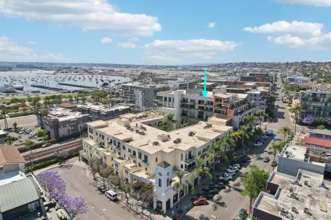 an aerial view of a city