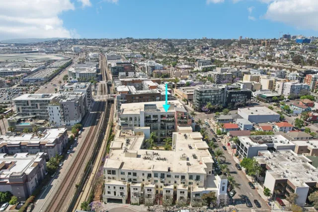 an aerial view of a city