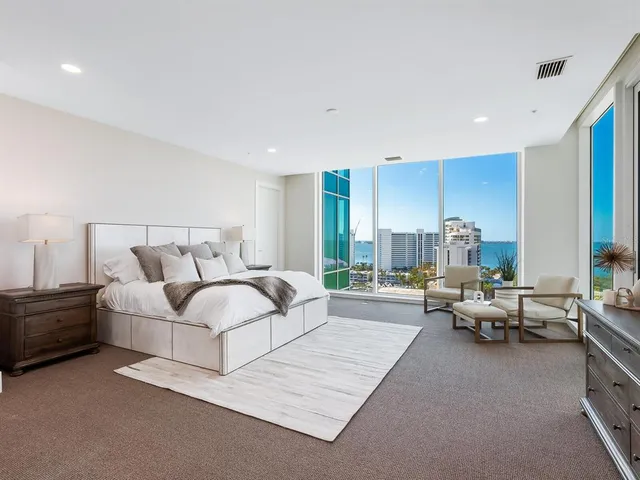 a view of a balcony with city view