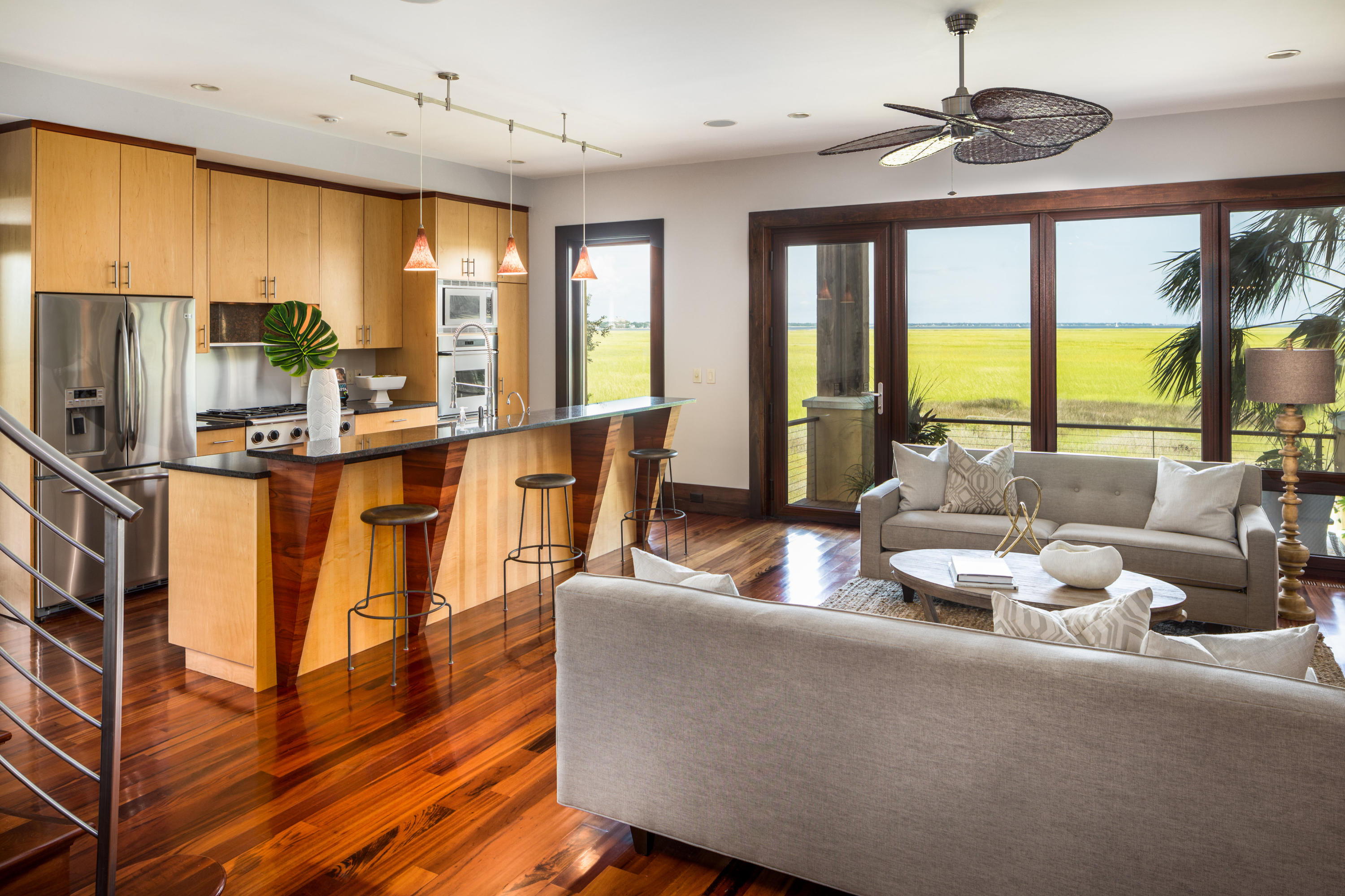 4 Old Summer House Road Charleston, SC 29412 - Photo 10 of 39 Living room and kitchen with view