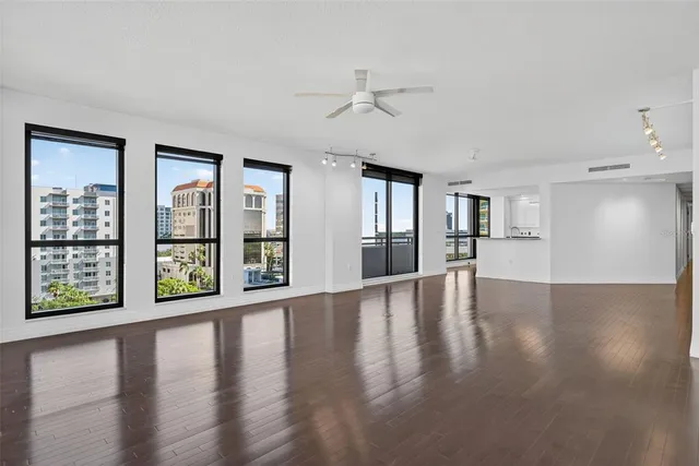 a view of balcony with city view